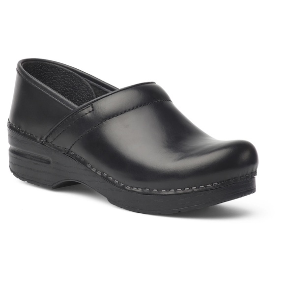 Dansko Black Leather Professional Clogs - Picture 1 of 5